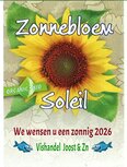 100x Zonnebloem BIO met Nieuwjaars tekst