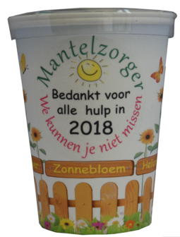 Flowercup met tekst  25 stuks +gratis verzending