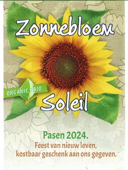 1000 uitdeelzakjes Biologische Zonnebloemzaden met uw tekst/logo