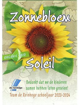 1000 uitdeelzakjes Biologische Zonnebloemzaden met uw tekst/logo