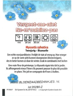 100x Vergeet me nietjes met Nieuwjaars tekst