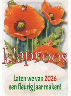 100x Papaver - Klaproos  met Nieuwjaarstekst