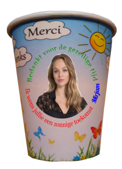 Flowercup type Bedankt + Tekst