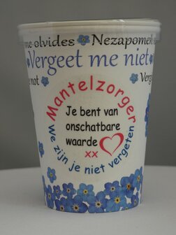 Mantelzorg Flowercup type Vergeet me Niet + Tekst
