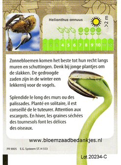 Zonnebloem NL-BIO-01 zakje met tekst/logo in kleur