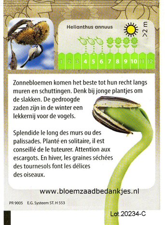 Zonnebloem zakje met tekst/logo in kleur Paasactie