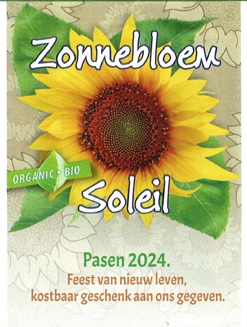 1000 uitdeelzakjes Biologische Zonnebloemzaden met uw tekst/logo