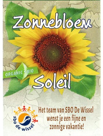 1000 uitdeelzakjes Biologische Zonnebloemzaden met uw tekst/logo