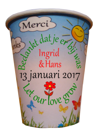 Flowercup type Bedankt + Tekst