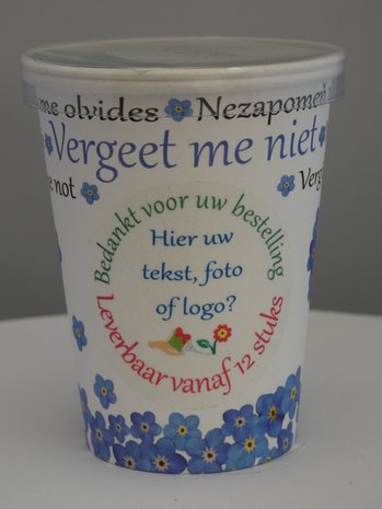 Flowercup type Vergeet me Niet + Tekst