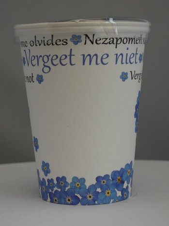 Flowercup type Vergeet me Niet + Tekst