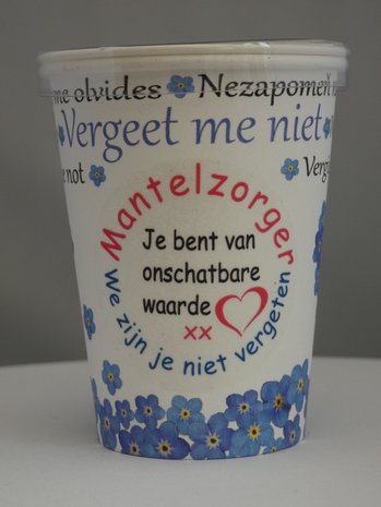 Flowercup type Vergeet me Niet + Tekst