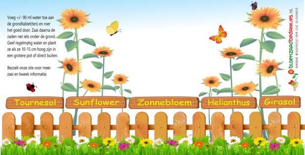 Mantelzorg Flowercup type Zonnebloem NL-BIO-01 + Tekst