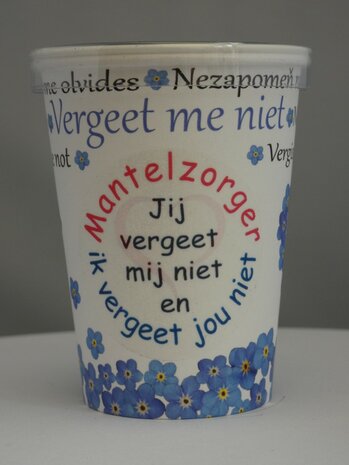 Mantelzorg Flowercup type Vergeet me Niet + Tekst