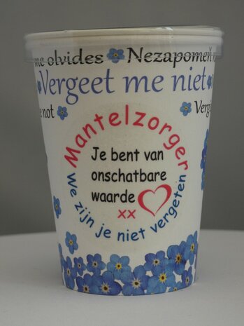 Mantelzorg Flowercup type Vergeet me Niet + Tekst