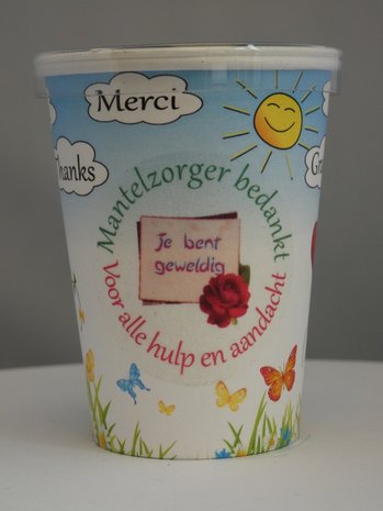 Mantelzorg Flowercup type Bedankt + Tekst