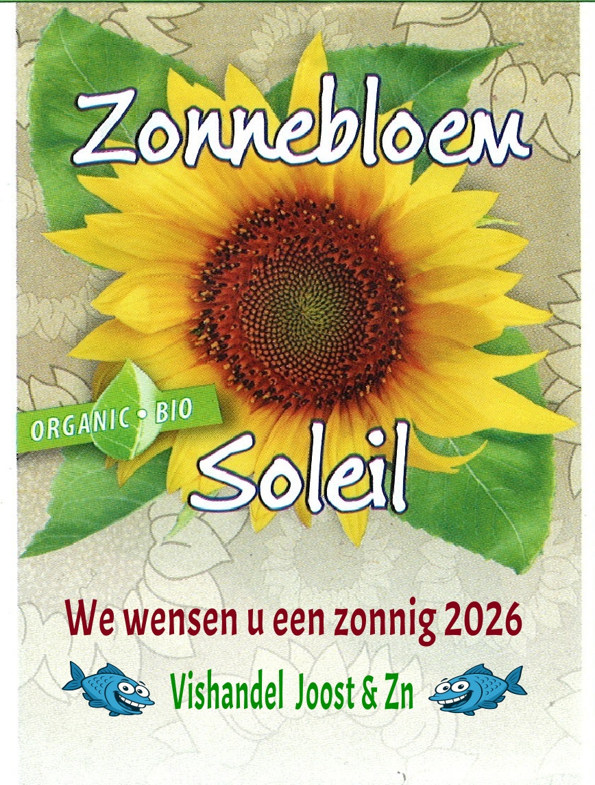 uitdeelzakje zonnebloemzaden met nieuwjaarstekst