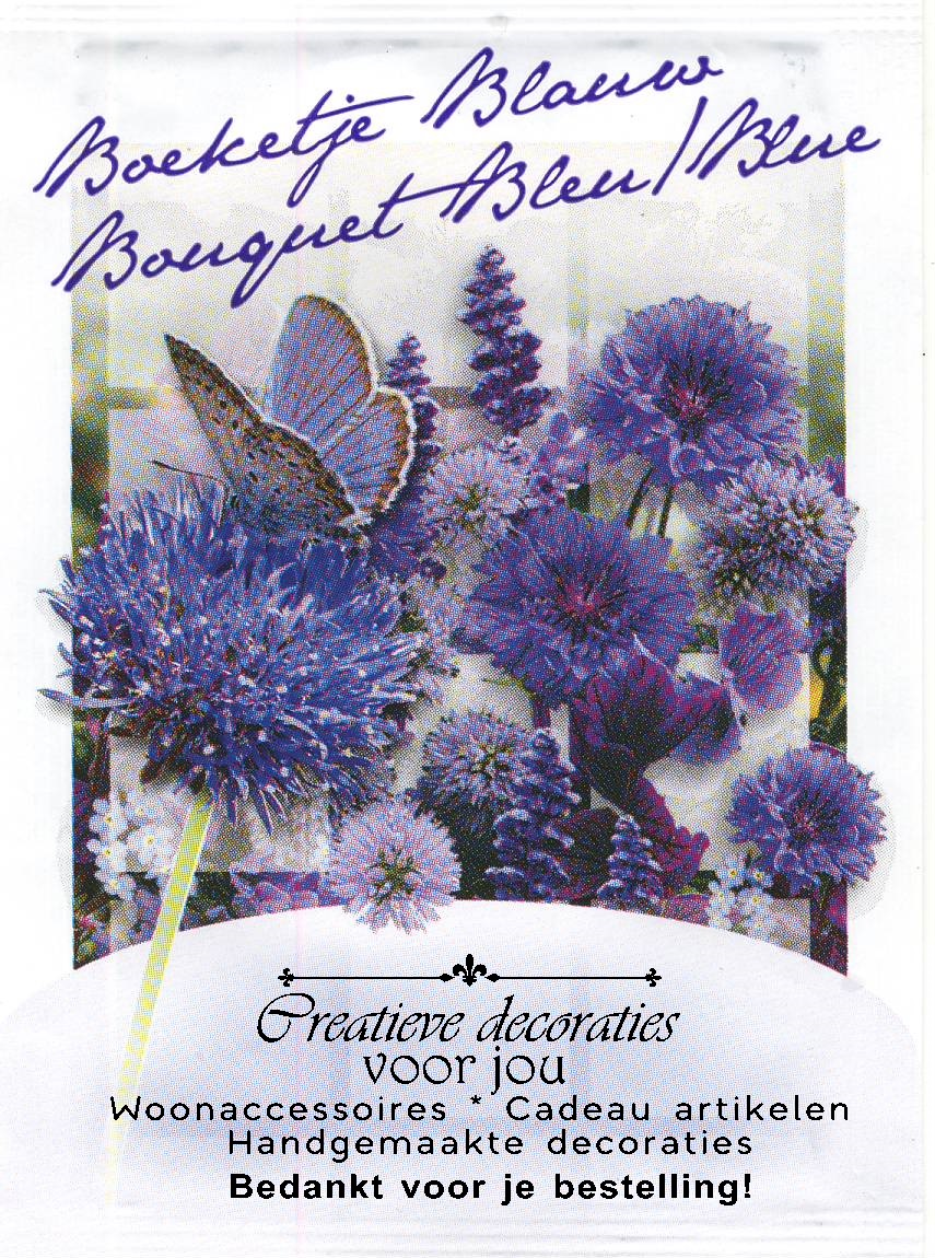 Uitdeelzakje Bloemzadenmengsel blauwe tinten